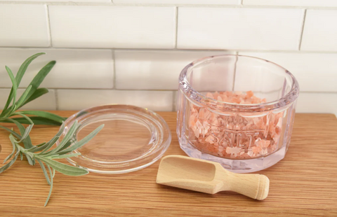 Glass Salt Pot w/ Spoon