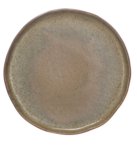 Stoneware Reactive Crackle Glaze Plate