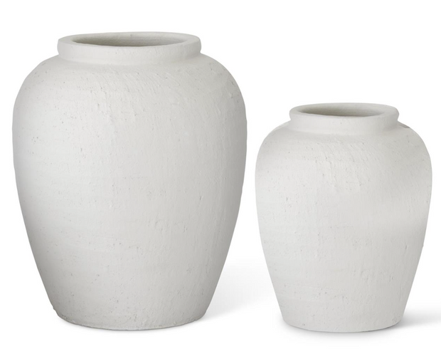 White Terracotta Vase, 2 sizes