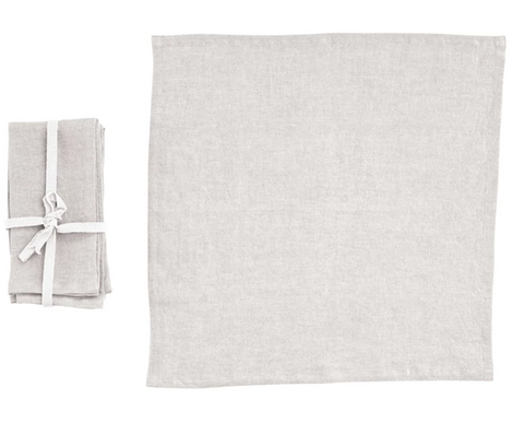 18" Square Stonewashed Linen Napkins, Set of 4