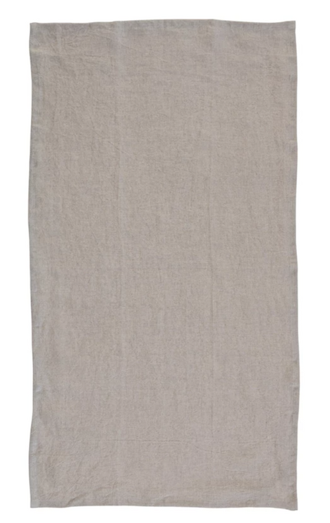 Oversized Stonewashed Linen Tea Towel, Natural