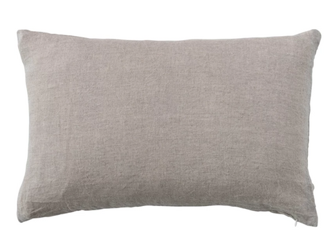 Stonewashed Linen Lumbar Pillow, Natural