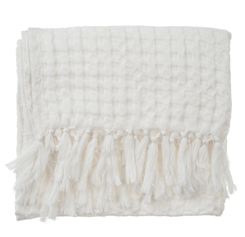 Honeycomb Hand Towel, White