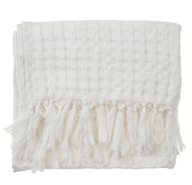 Honeycomb Hand Towel, White