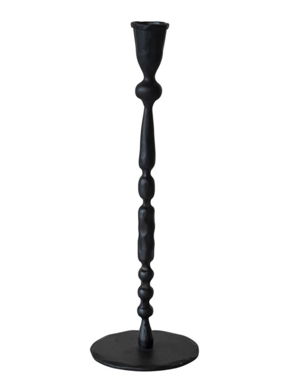 Hand-Forged Cast Iron Taper Holder, Black