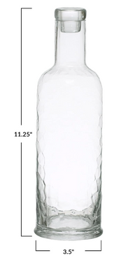 Hammered Glass Stopper Clear Carafe, 32 oz