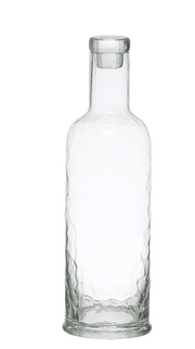 Hammered Glass Stopper Clear Carafe, 32 oz