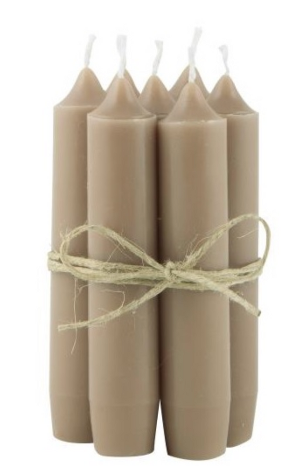 Short Pillar Candle, Milky Brown, Set of 2