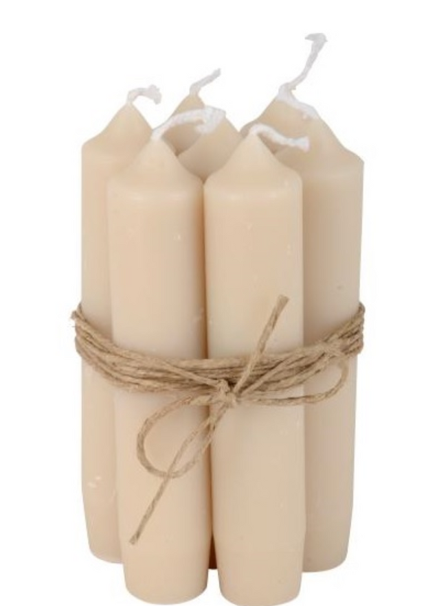 Short Pillar Candle, Sand, Set of 2