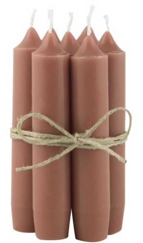 Short Pillar Candle, Rust , Set of 2