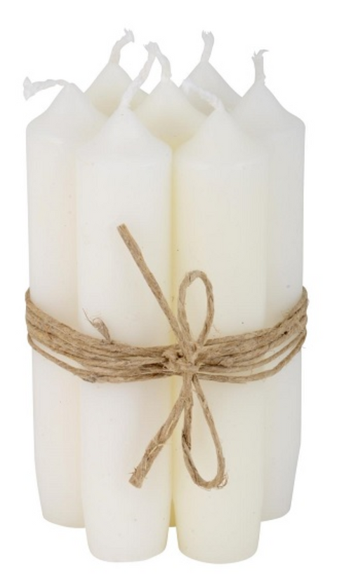 Short Pillar Candle, White, Set of 2