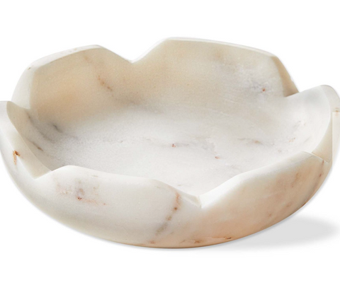 Marble Flower Soap Dish, White
