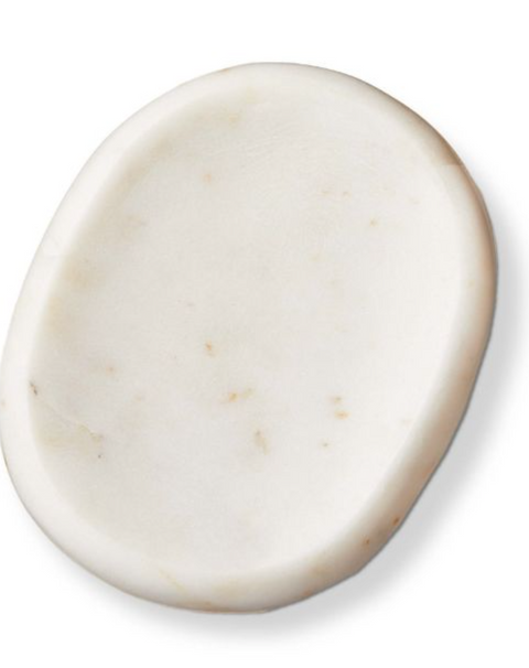 Marble Oval Soap Dish, White