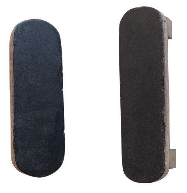 Found Wood Standing Sign, Black Chalkboard Finish