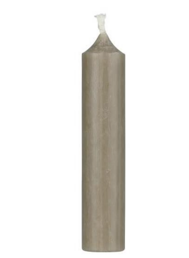 Short Pillar Candle, Linen Grey, Set of 2