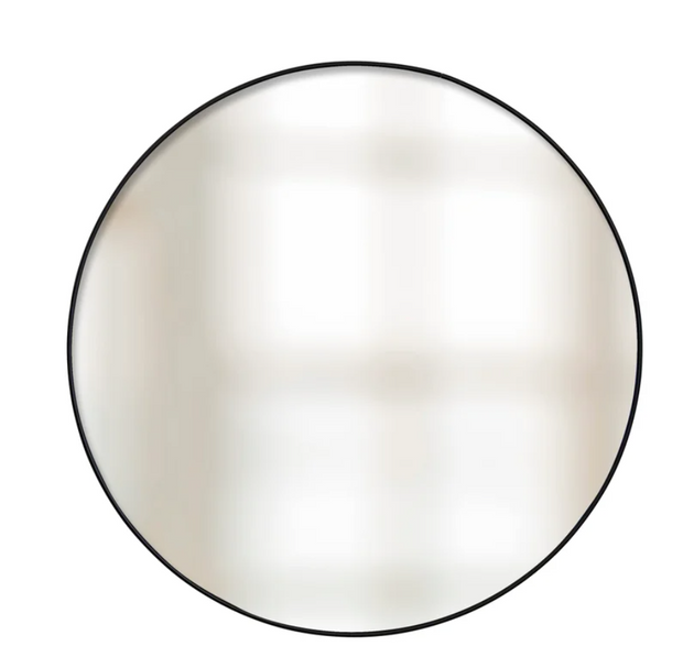 Black Round Mirror Aluminum Frame, 2 sizes