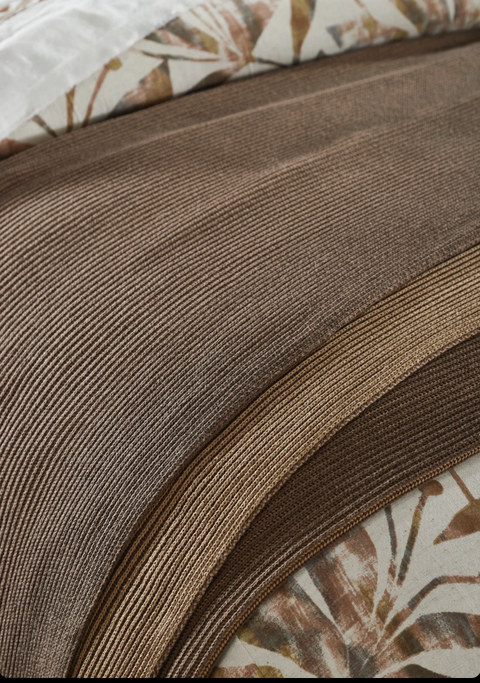 tobacco bedding 4 piece linen duvet set in our mid Ethan Quilt, Tobacco Curated