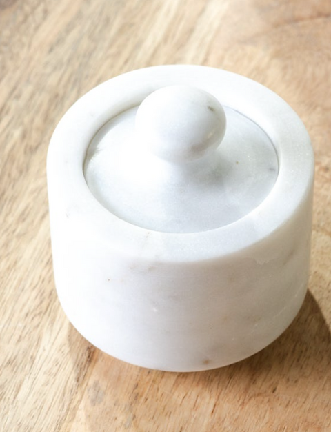 Marble Pinch Pot, White