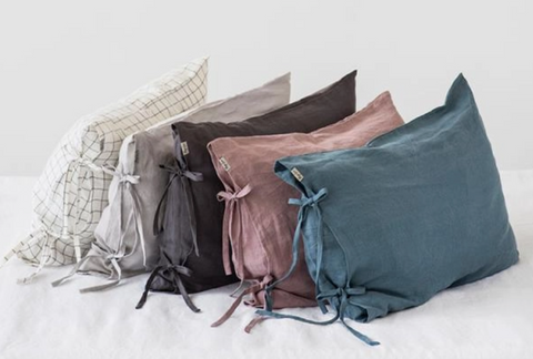 Pillow Sham w/ Ties, 3 Colors