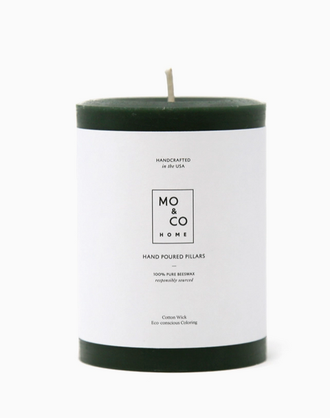 Pillar Candle, Forest Green, 2 Sizes