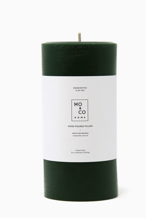 Pillar Candle, Forest Green, 2 Sizes