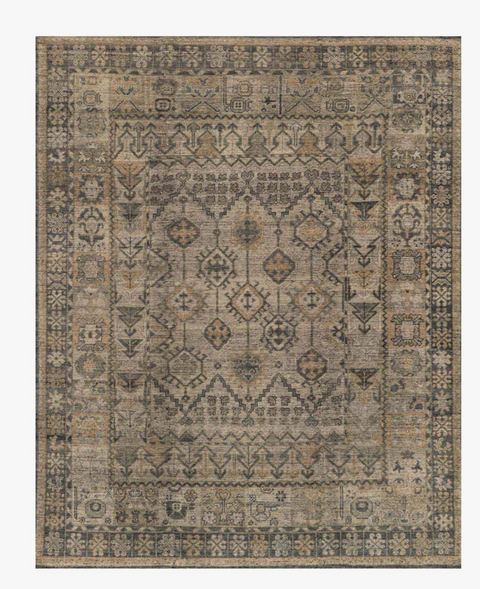 Heirloom Bone / Charcoal Rug, Various Sizes