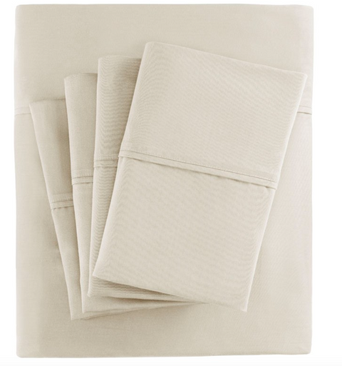 Cotton Blend Sateen Sheet Set, Queen, 3 Colors