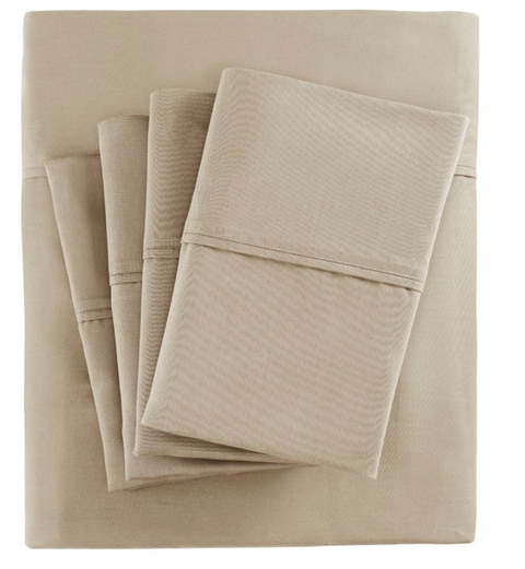 Cotton Blend Sateen Sheet Set, Queen, 3 Colors
