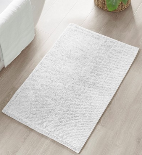 Plume Feather Touch Reversible Bath Rug, White, 2 Sizes