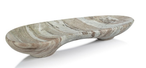 Arabescato Large Organic Shape Marble Bowl