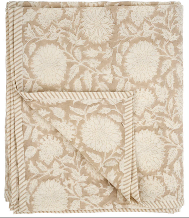Maeve Block Print Tablecloth, 2 Colors