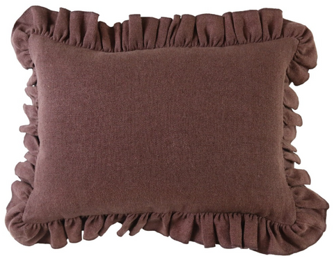 Anika Solid Ruby w/ Ruffle Pillow, 2 Sizes