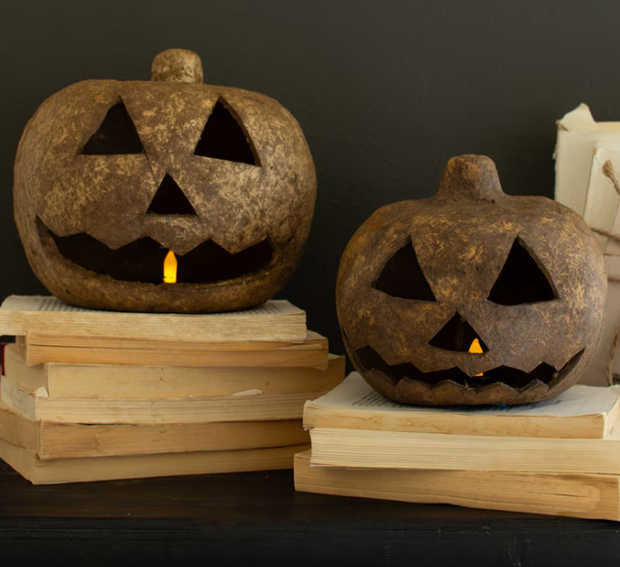 Paper Mache Jack-O-Lantern, 2 Sizes