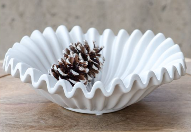 Matte White Deco Dish, 2 Sizes