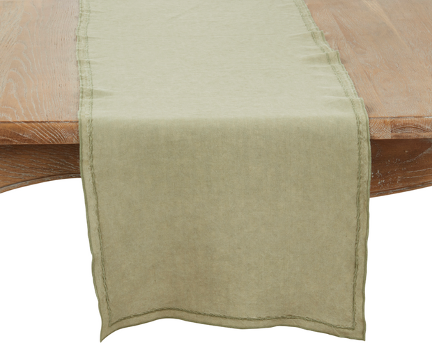 Stonewashed Overlock Border Table Runner, 2 Colors