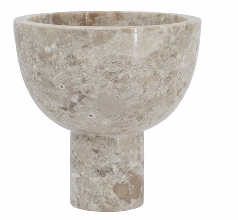 Marble Pedestal Bowl, Cream