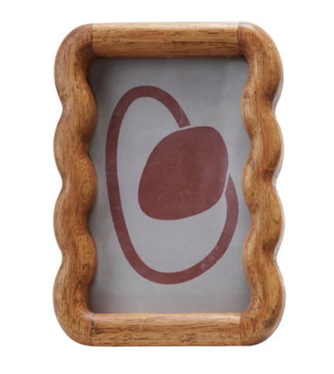 Rubberwood Scalloped Photo Frame, 2 Sizes