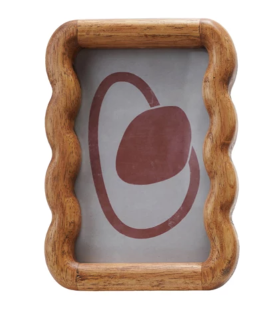 Rubberwood Scalloped Photo Frame, 2 Sizes