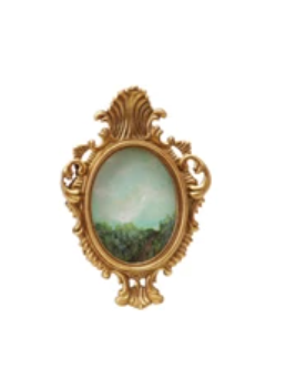 Pewter & Glass Photo Frames w/Art, Style C