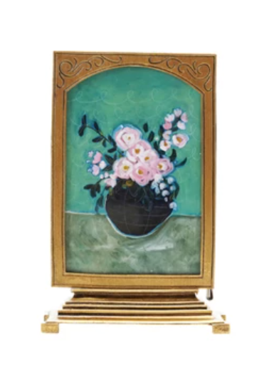 Pewter & Glass Photo Frames w/Art, Style D