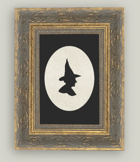 Witch Silhouette, Patina Gold Frame, 5x7