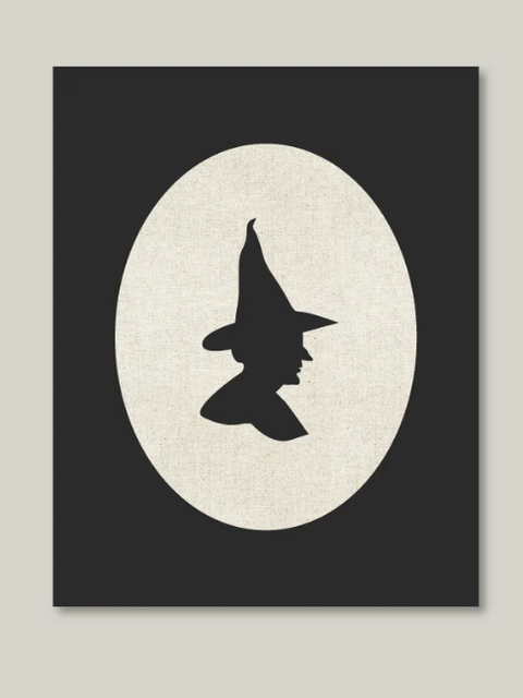 Witch Silhouette Artist Board w/ Wooden Easel, 11x14