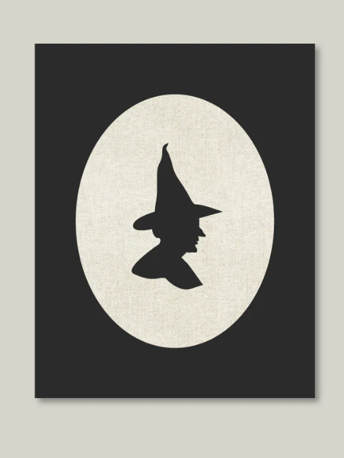 Witch Silhouette Artist Board w/ Wooden Easel, 11x14