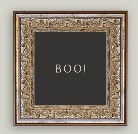 Boo, Antique Silver Gold Frame, 6x6