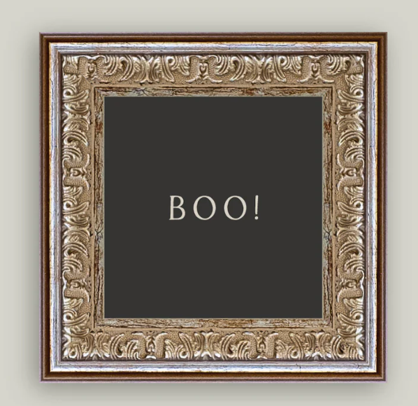 Boo, Antique Silver Gold Frame, 6x6