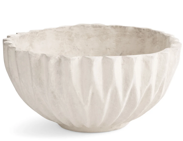 Fluted Paper Mache Bowl