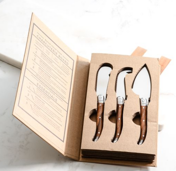 Wood Grain Cheese Knives, Set of 3