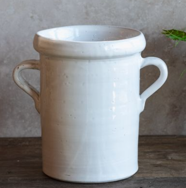 8" White Utensil Crock