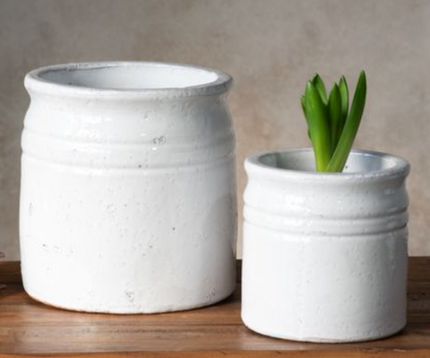 White Utensil Crock, 2 Sizes