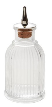 Pressed Glass Bitters Bottle w/Spout, Round